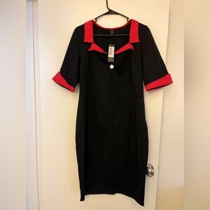 1950 style dress with polka dots